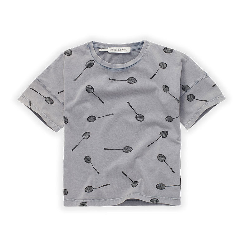 Sproet and Sprout tees Sproet and Sprout Stone Grey Badminton Loose T-Shirt