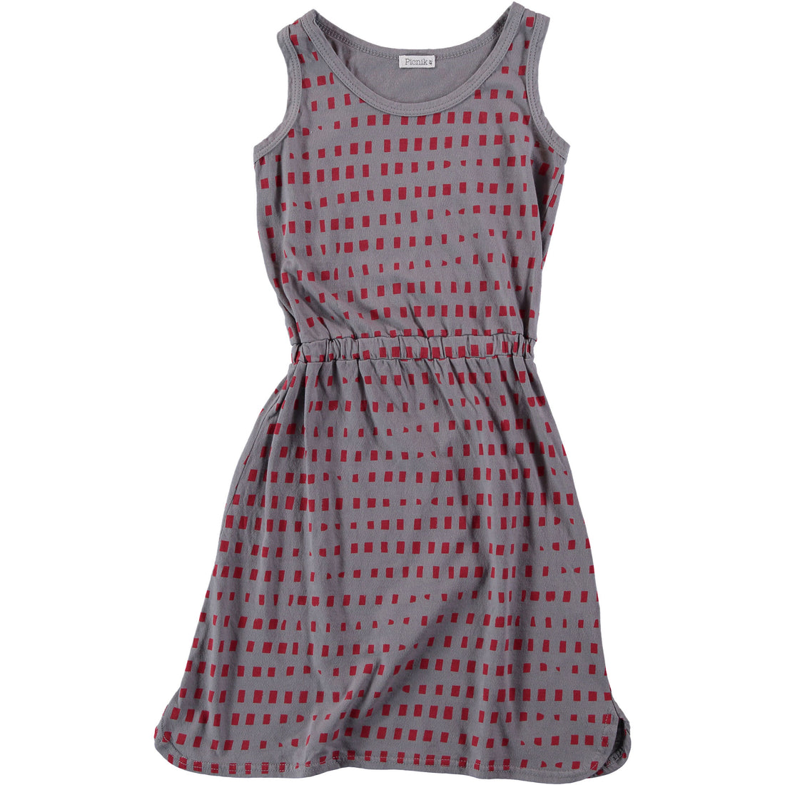 Picnik Grey Squares Waisted Dress