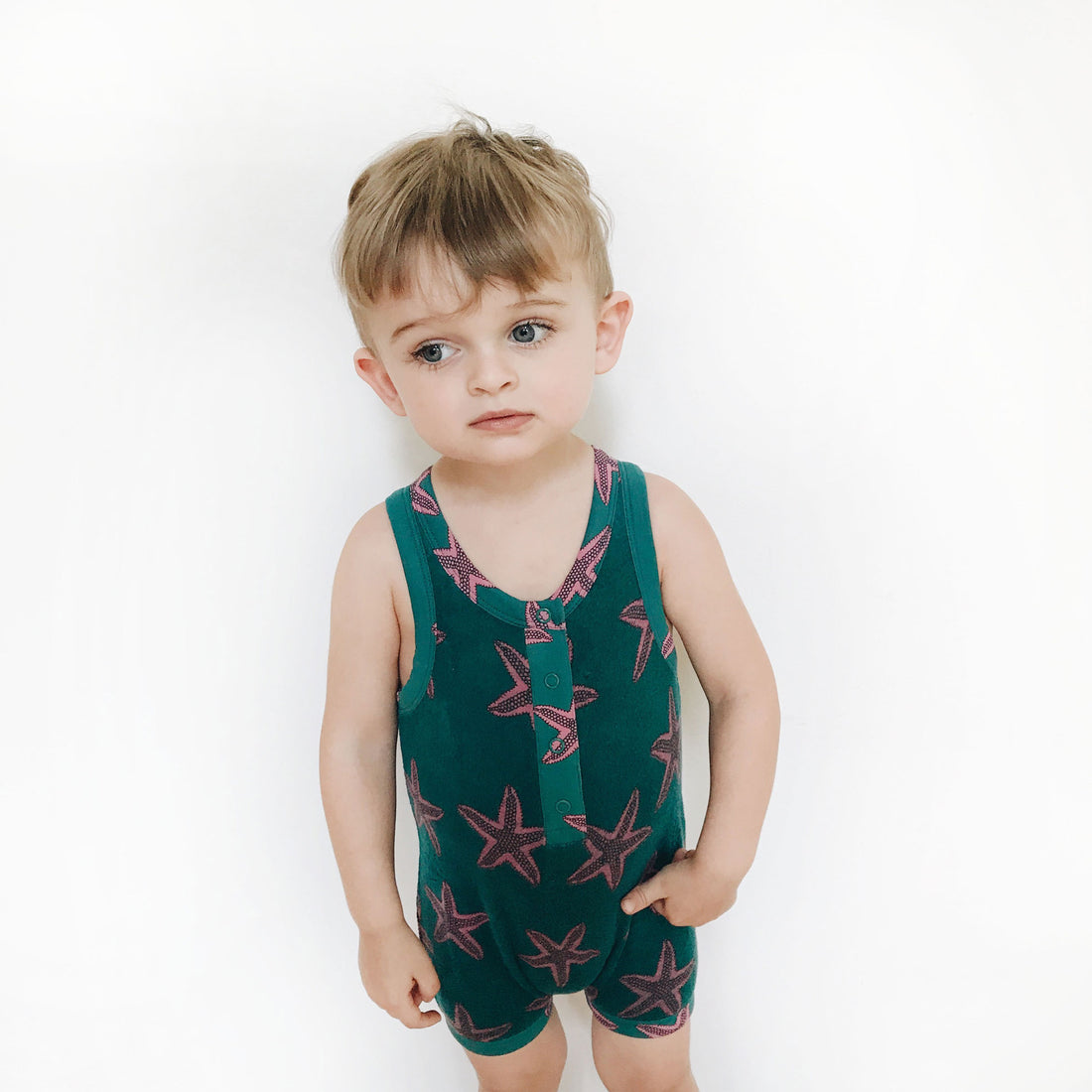Hugo Loves Tiki Starfish Short Leg Terry Romper