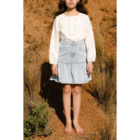 Steph bottoms Steph Denim Ruffle Skirt
