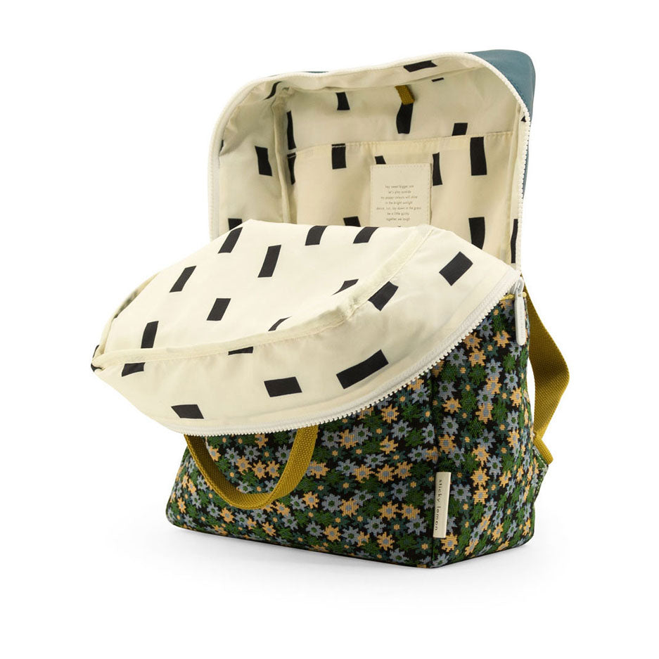 Sticky Lemon accessories OS Sticky Lemon Edison Teal + Flower Field Large Backpack
