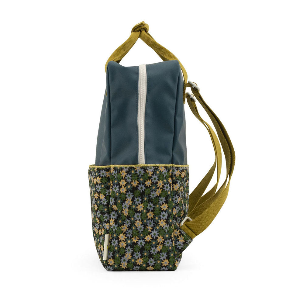 Sticky Lemon accessories OS Sticky Lemon Edison Teal + Flower Field Large Backpack