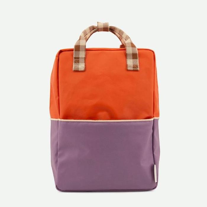 Sticky Lemon Orange Juice/Plum Purple/Schoolbus Brown Colourblocking Large Backpack