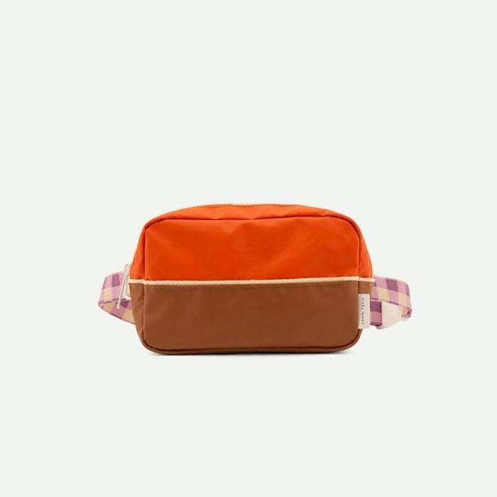 Sticky Lemon Orange Juice/Plum Purple/Schoolbus Brown Colourblocking Large Fannypack