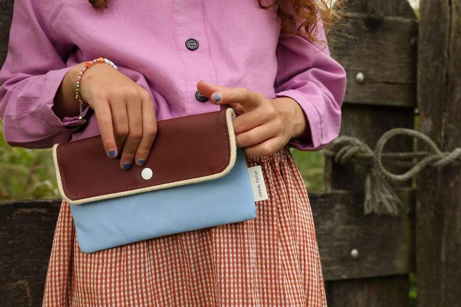 Sticky Lemon Cherry Red/Sunny Blue/Berry Swirl Gingham Pencil Case