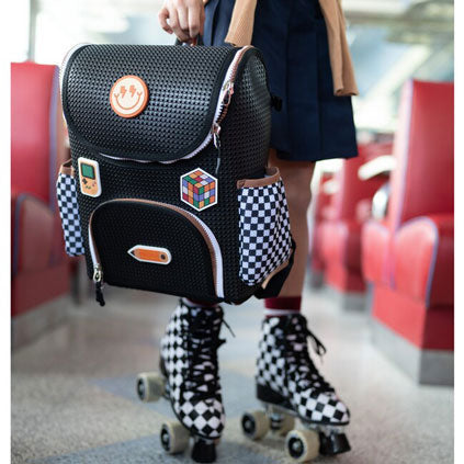 Light Plus Nine Student Backpack Checkered Black
