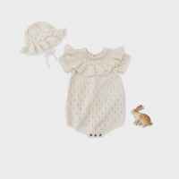 Susu and Cra accessories Susu and Cra Adore Frill Knit hat - Ivory