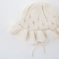 Susu and Cra accessories Susu and Cra Adore Frill Knit hat - Ivory