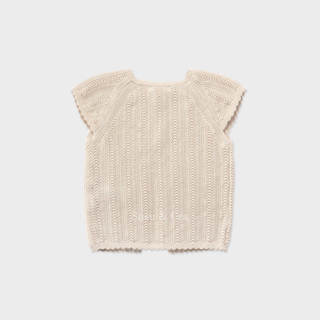 Susu and Cra knitwear Susu and Cra Chloe jacquard Knit Vest - Light Beige