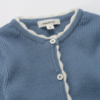 Susu and Cra knitwear Susu and Cra Flash Knit Cardigan - Blue