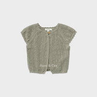 Susu and Cra knitwear Susu and Cra Mini Chloe jacquard Knit Vest - Green