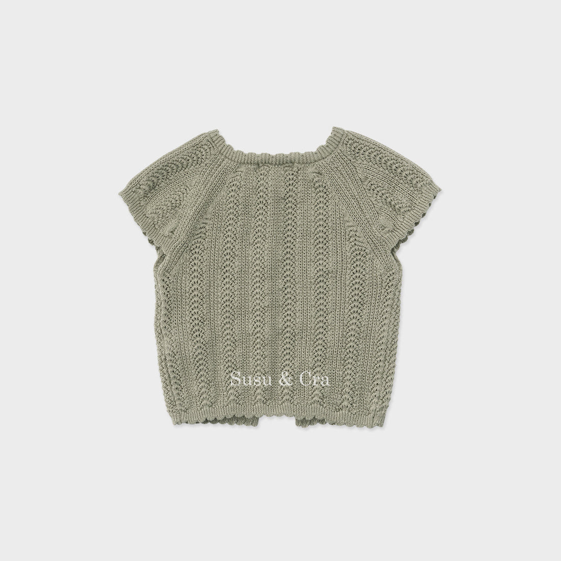 Susu and Cra knitwear Susu and Cra Mini Chloe jacquard Knit Vest - Green