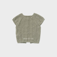 Susu and Cra knitwear Susu and Cra Mini Chloe jacquard Knit Vest - Green