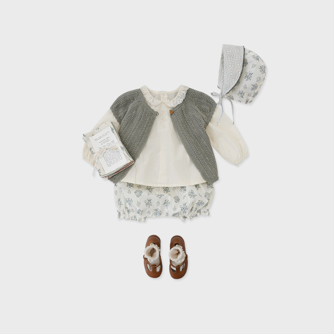 Susu and Cra knitwear Susu and Cra Mini Chloe jacquard Knit Vest - Green