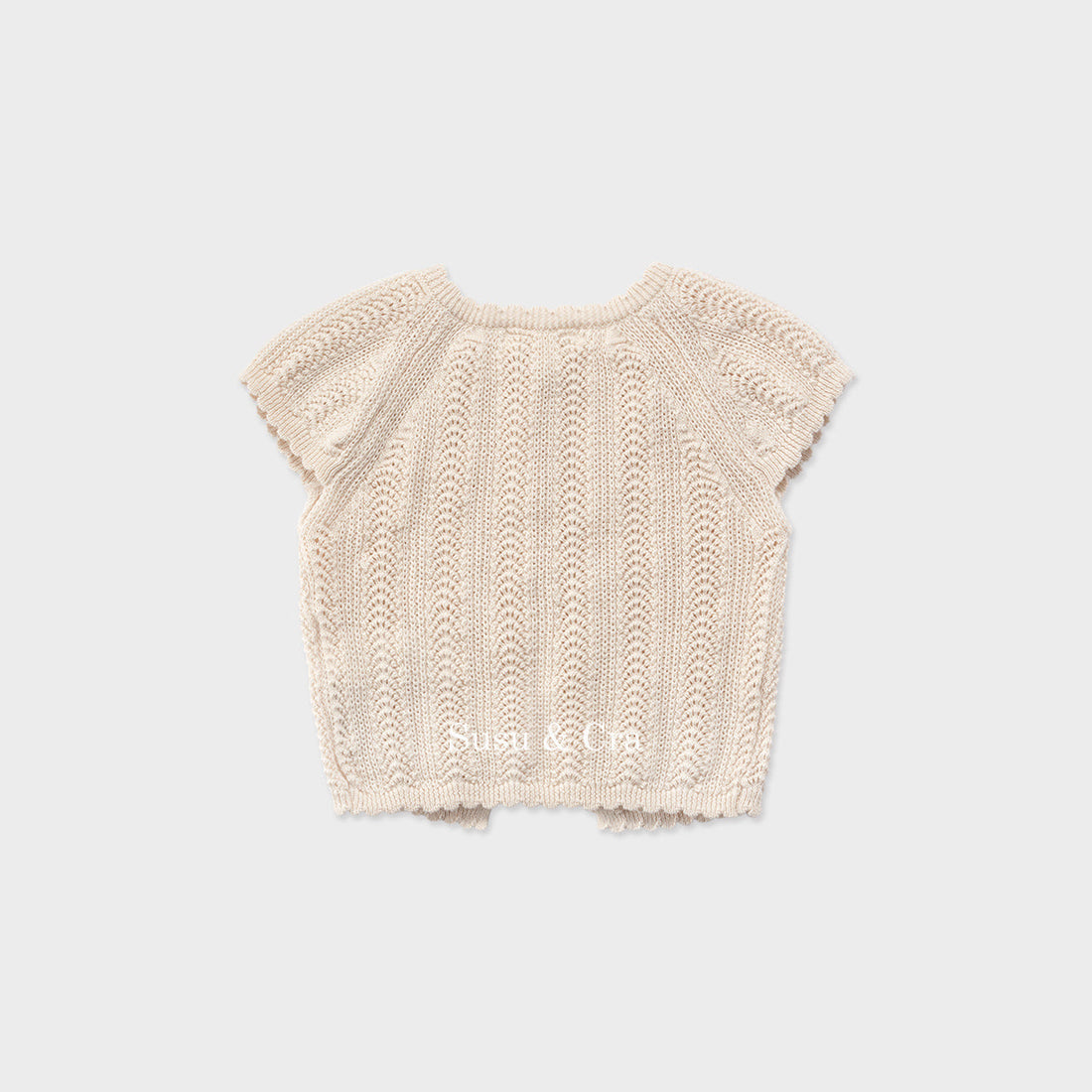 Susu and Cra knitwear Susu and Cra Mini Chloe jacquard Knit Vest - Light Beige