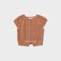 Susu and Cra knitwear Susu and Cra Mini Chloe jacquard Knit Vest - Pale Orange