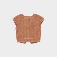 Susu and Cra knitwear Susu and Cra Mini Chloe jacquard Knit Vest - Pale Orange