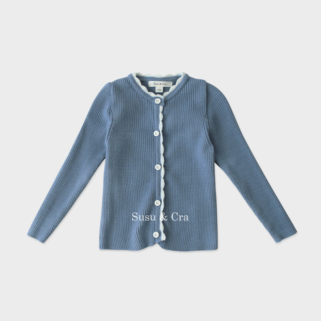 Susu and Cra knitwear Susu and Cra Mini Flash Knit Cardigan - Blue