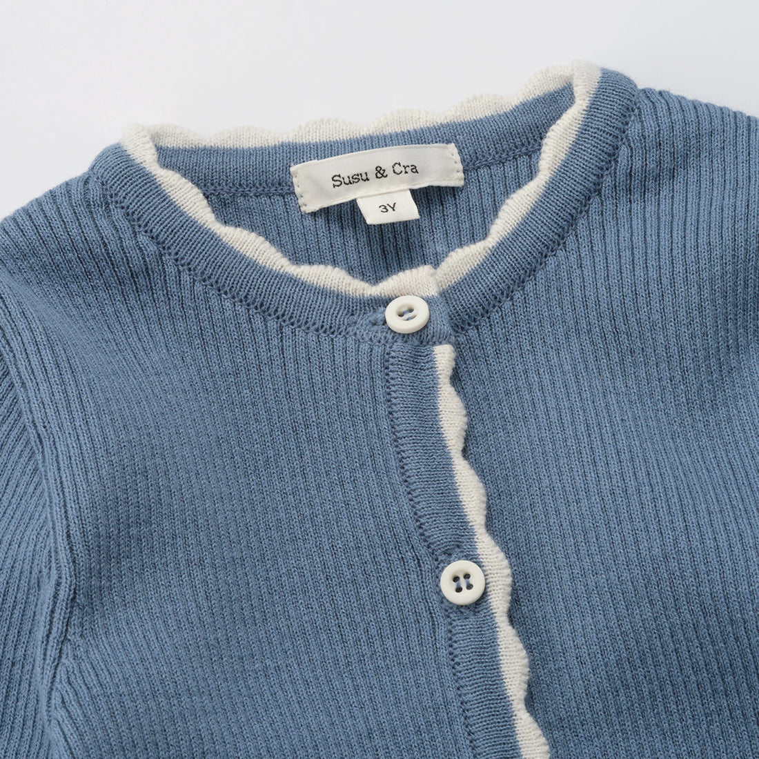 Susu and Cra knitwear Susu and Cra Mini Flash Knit Cardigan - Blue