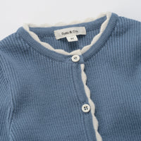 Susu and Cra knitwear Susu and Cra Mini Flash Knit Cardigan - Blue