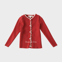 Susu and Cra knitwear Susu and Cra Mini Flash Knit Cardigan - Red