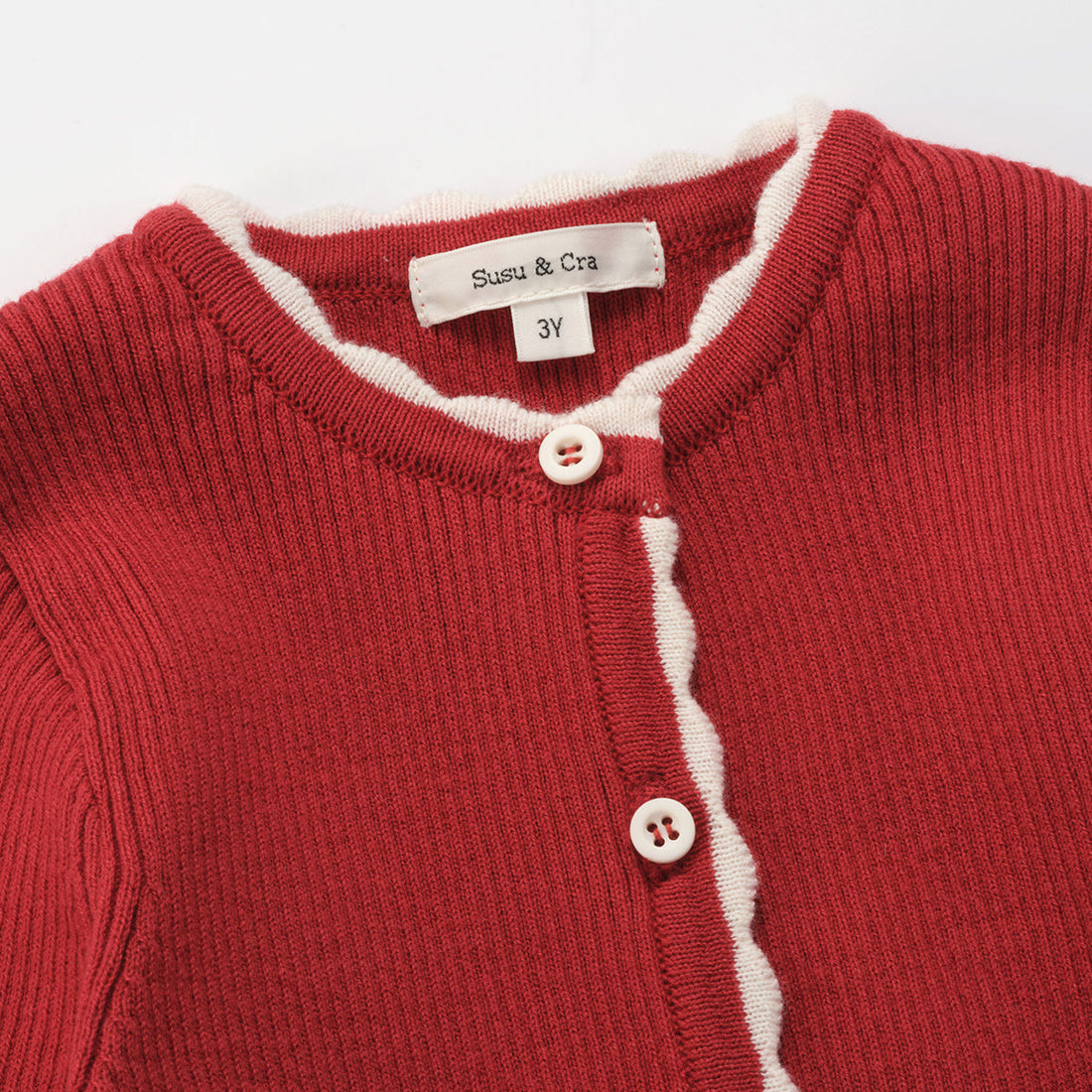 Susu and Cra knitwear Susu and Cra Mini Flash Knit Cardigan - Red
