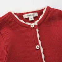 Susu and Cra knitwear Susu and Cra Mini Flash Knit Cardigan - Red