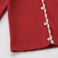 Susu and Cra knitwear Susu and Cra Mini Flash Knit Cardigan - Red