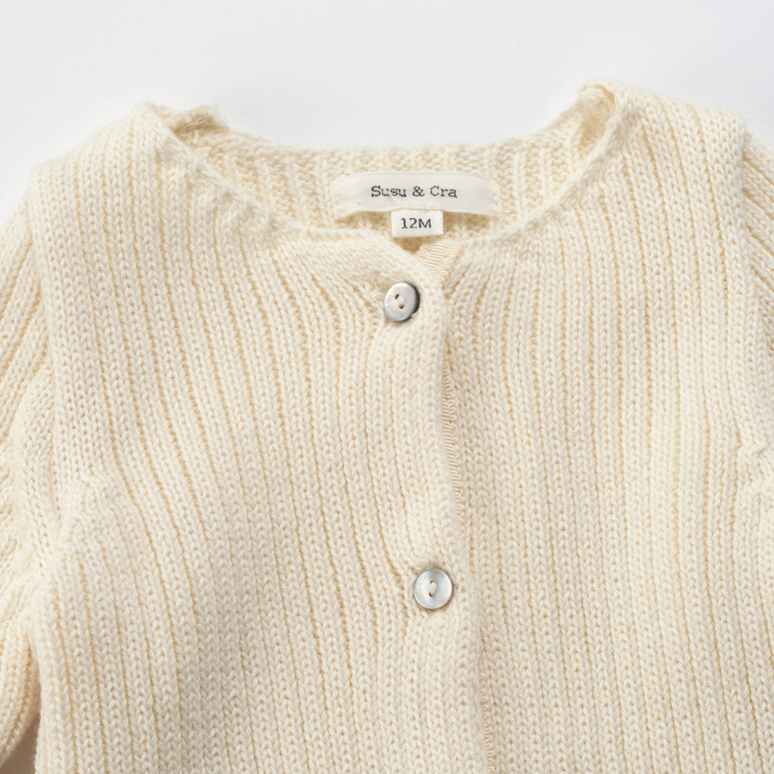 Susu and Cra knitwear Susu and Cra Mini Wake Knit Cardigan - Ivory