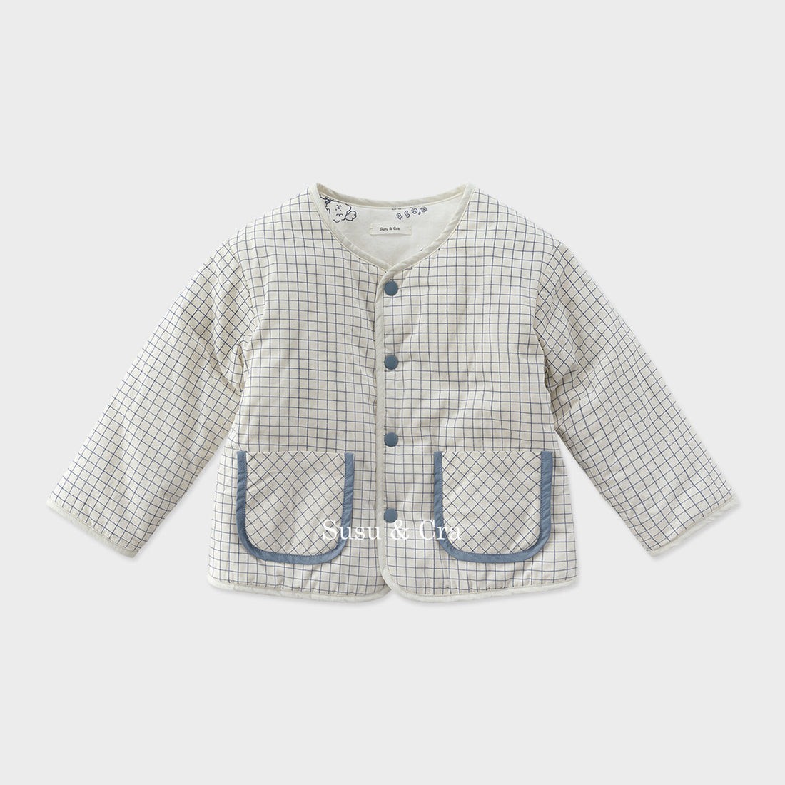 Susu and Cra Outerwear Susu and Cra Rigolo Reversible Padding Jumper - Blue