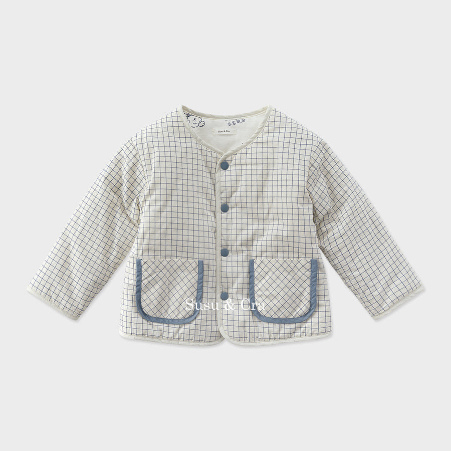 Susu and Cra Outerwear Susu and Cra Rigolo Reversible Padding Jumper - Blue