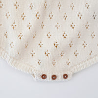 Susu and Cra rompers Susu and Cra Mini Adore Frill Knit Romper - Ivory