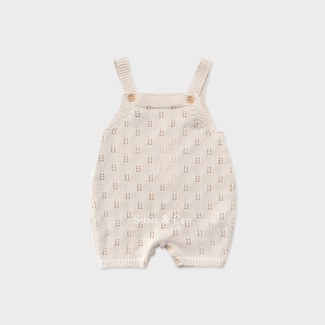 Susu and Cra rompers Susu and Cra Mini Frankie Knit Romper - Light Beige