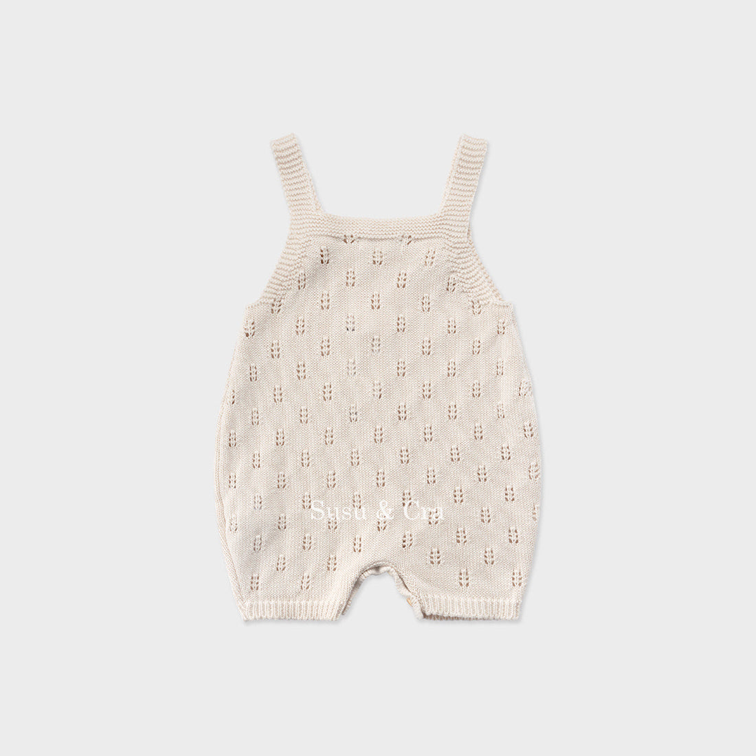 Susu and Cra rompers Susu and Cra Mini Frankie Knit Romper - Light Beige