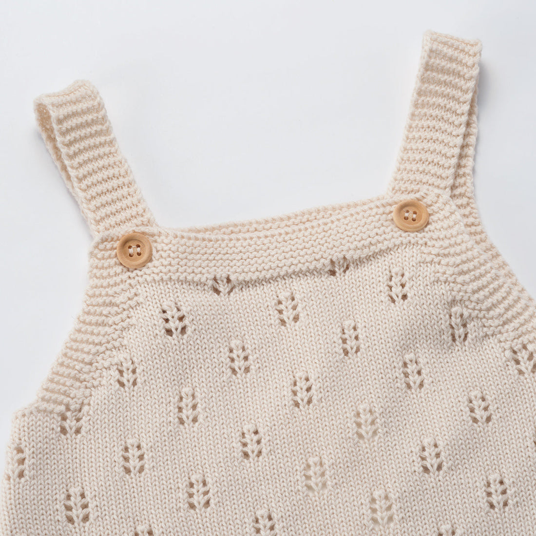 Susu and Cra rompers Susu and Cra Mini Frankie Knit Romper - Light Beige