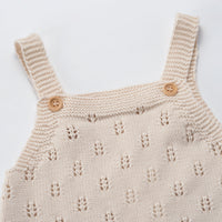 Susu and Cra rompers Susu and Cra Mini Frankie Knit Romper - Light Beige