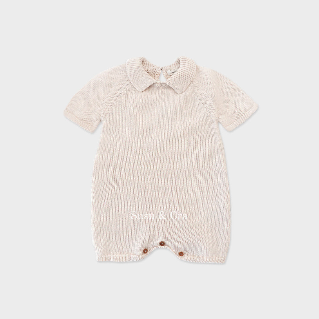 Susu and Cra rompers Susu and Cra Mini Kevin Knit Romper - Light Beige