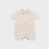 Susu and Cra rompers Susu and Cra Mini Kevin Knit Romper - Light Beige