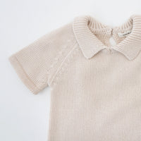Susu and Cra rompers Susu and Cra Mini Kevin Knit Romper - Light Beige