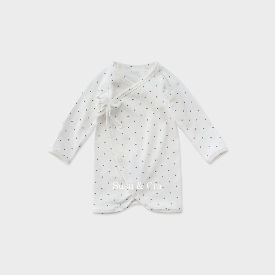 Susu and Cra rompers Susu and Cra Mini Sewell Dot Newborn Gown - White
