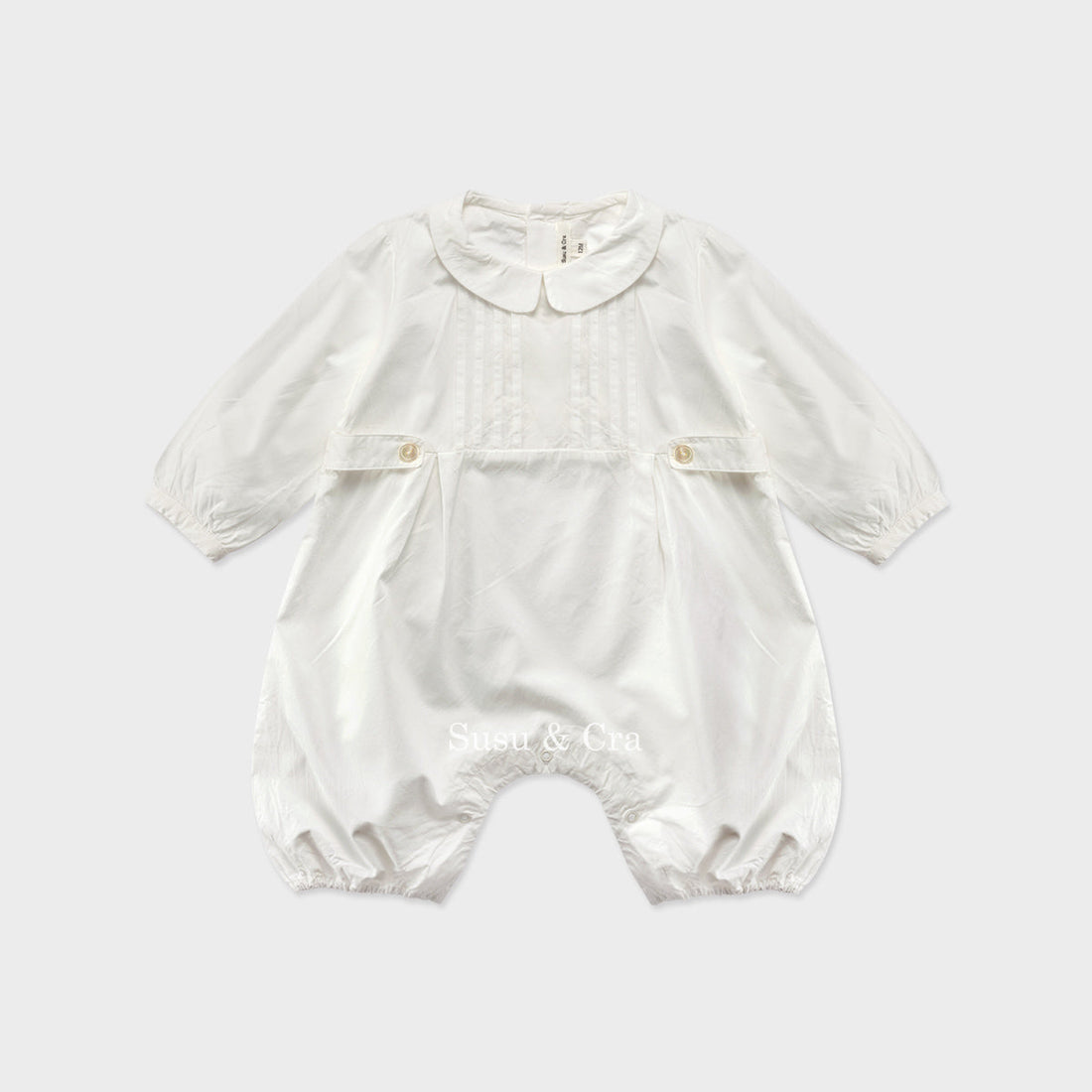 Susu and Cra rompers Susu and Cra Mini Veining Romper - White