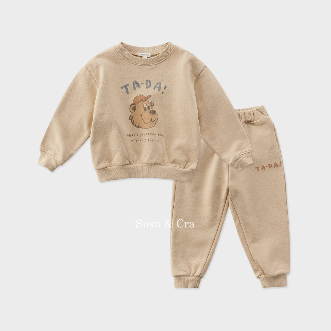 Susu and Cra sets Susu and Cra Bretton Top and Bottom Clothes - Beige