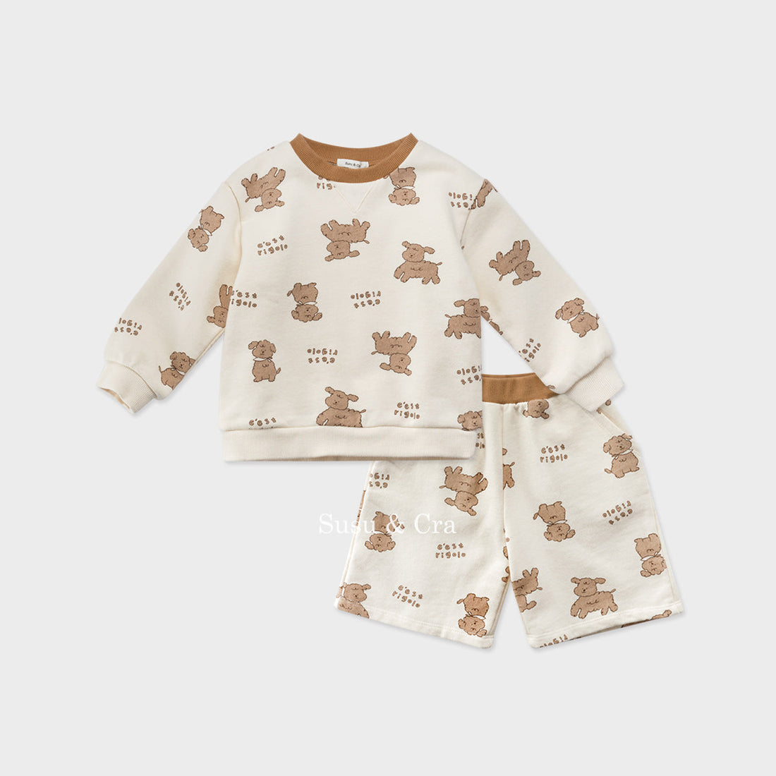 Susu and Cra sets Susu and Cra Chiot Rigolo Set - Cream