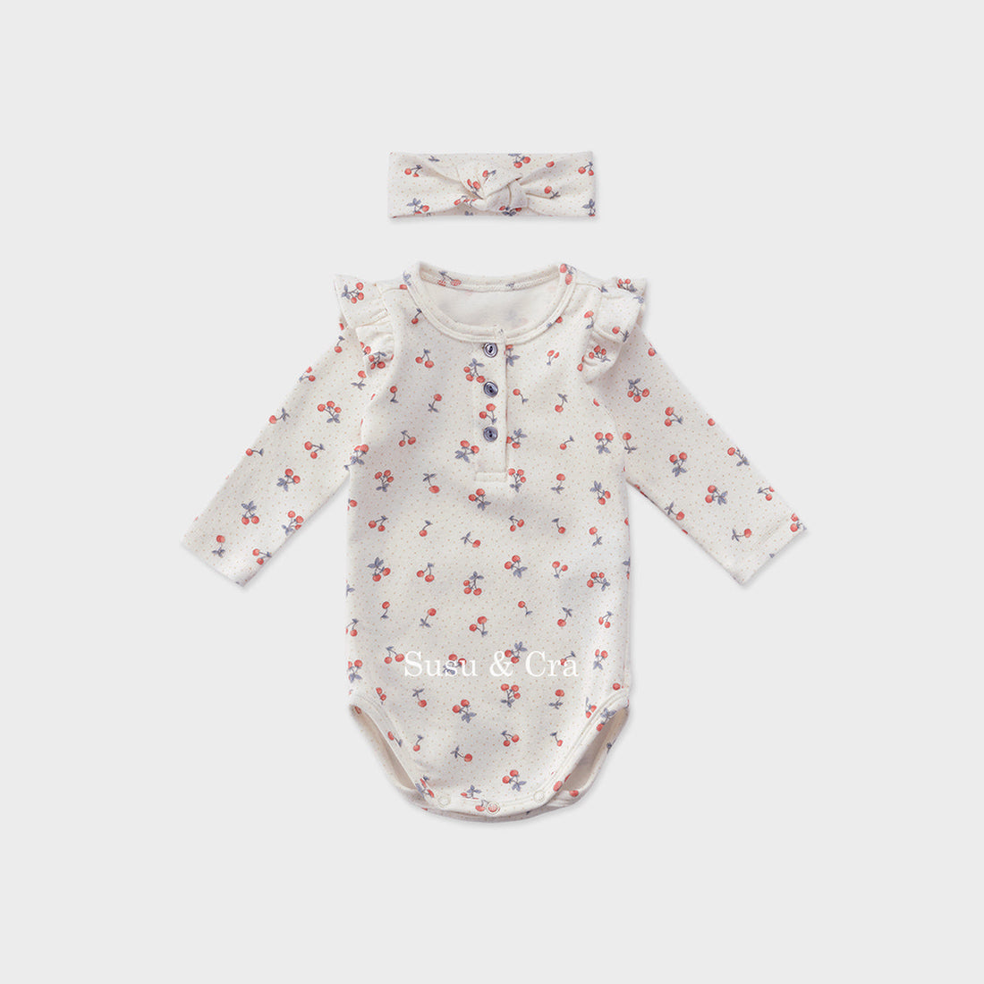 Susu and Cra sets Susu and Cra Mini Elivia Bodysuit Set - White
