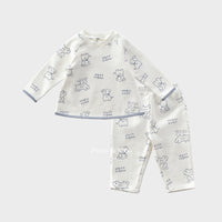 Susu and Cra sets Susu and Cra Mini Rigolo Play Top and Bottom Clothes - White