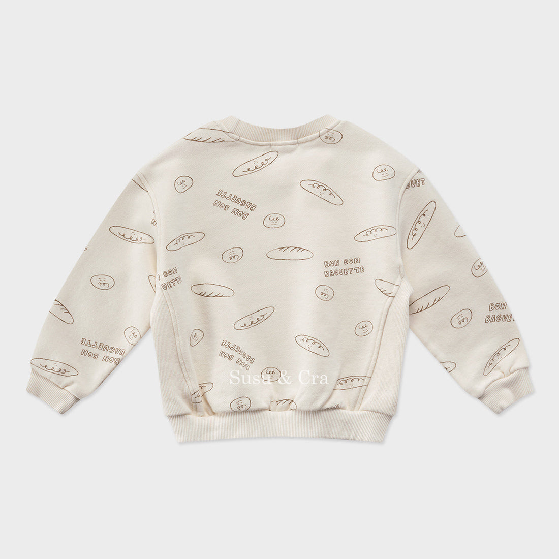 Susu and Cra sweatshirts Susu and Cra Baguette Play Sweatshirt - Cream