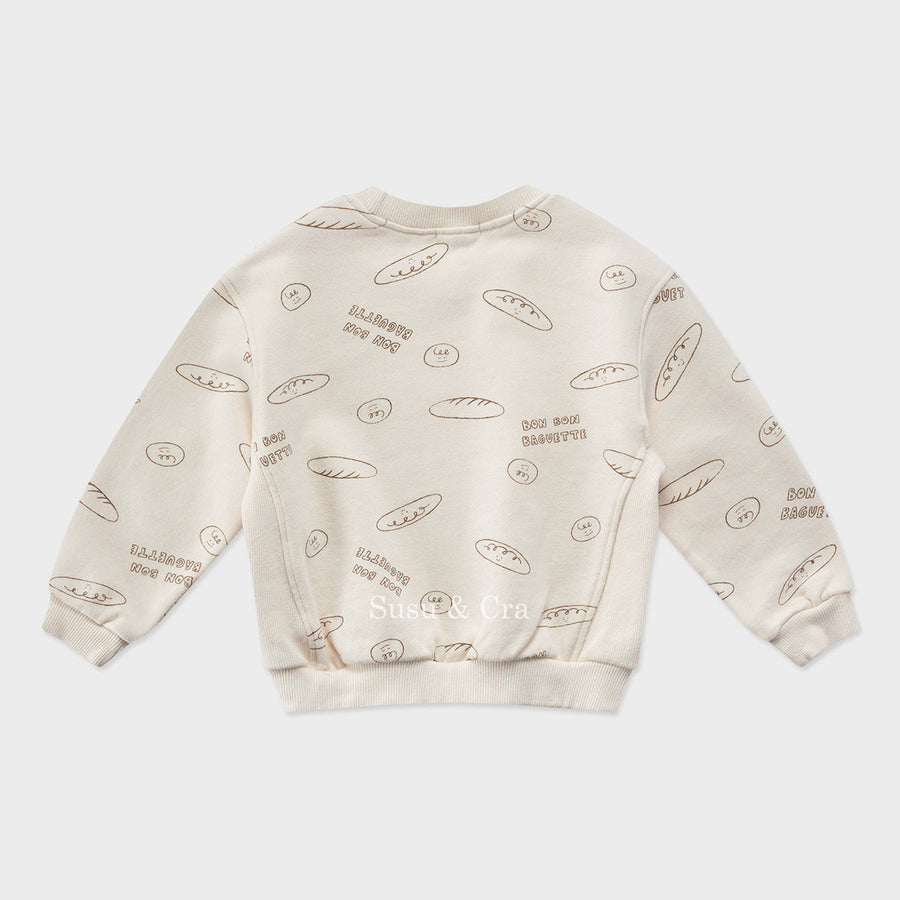 Susu and Cra sweatshirts Susu and Cra Baguette Play Sweatshirt - Cream