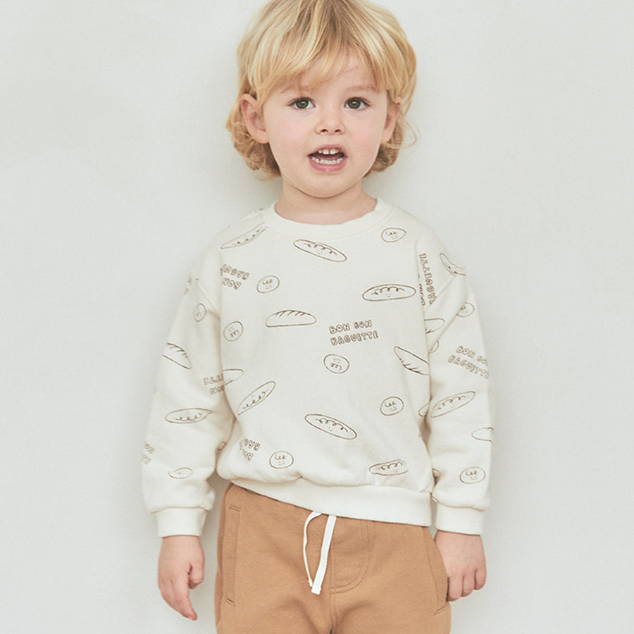 Susu and Cra sweatshirts Susu and Cra Baguette Play Sweatshirt - Cream