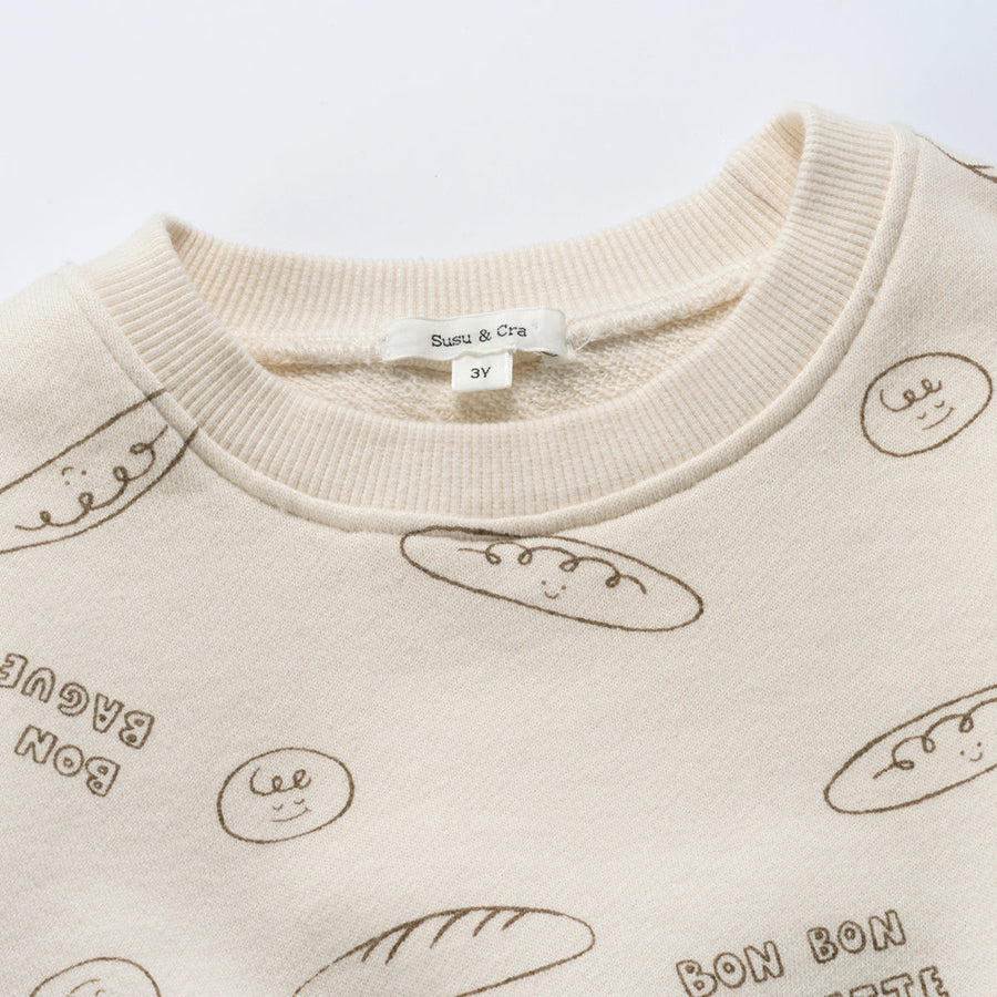 Susu and Cra sweatshirts Susu and Cra Baguette Play Sweatshirt - Cream