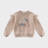 Susu and Cra sweatshirts Susu and Cra Maybell Frill Sweatshirt - Pink Beige